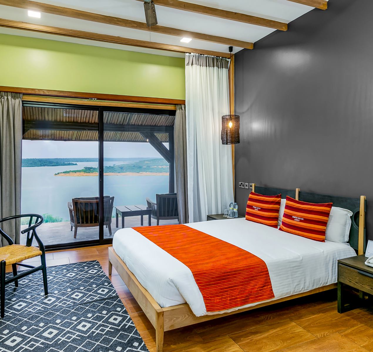 Mweya Safari Lodge deluxe room near Kazinga Channel